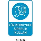 Outdoor One Yüz Siperliği Kullan Kadın Figürlü Iş Güvenliği Uyarı Levhası 1 Adet Pvc 21 x 29CM