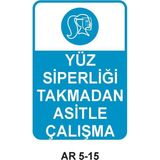 Outdoor One Yüz Siperliği Takmadan Asitle Çalışma Kadın Figürlü Iş Güvenliği Uyarı Levhası 1 Adet Pvc 21 x 29CM