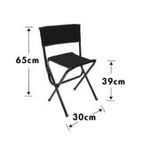 Outdoor, Piknik, Balıkçılık, Bahçe ve Kamp Kullanımına Uygun Taşınabilir Kamp Taburesi Yaslanmalı Tabure Katlanabilir Metal Gövde