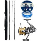 Outdoor Profesyonel Olta Seti Okuma Alijos Surf 435 cm 100+250 gr 3 Parça&shimano Makina Aerlex Xsc