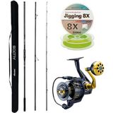 Outdoor Profesyonel Olta Seti Okuma Alijos Surf 435CM 3 Parça&okuma Salina SA-8000A Olta Makinesi - 12 V / Altın