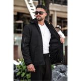 Outdoor Su,soğuk,rüzgar Geçirmez Içi Elyaf Dolgulu Softshell Erkek Montu - Siyah - XL