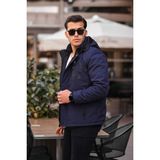 Outdoor Su,soğuk,rüzgar Geçirmez Içi Kürklü Elyaf Dolgulu Softshell Erkek Dağcı,kampcı,kayakcı Montu Mavi