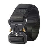 Outdoor Taktik Kemer - Metal Toka - Siyah - 120Cm
