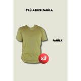 Outdoorun 3'lü Fanila Askerlik Seti - Temel ve Bedelli Askerlik Malzemeleri - XL - Haki