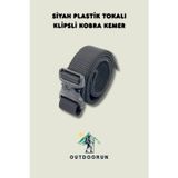 Outdoorun Siyah Plastik Tokalı Klipsli Kobra Kemer