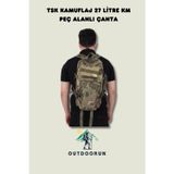 Outdoorun Tsk Kamuflaj 27 Litre Km Peç Alanlı Tactical Çanta
