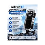outfire Insta360 X5 Aksiyon Kamerası için 45M Su Geçirmez Kılıf, Koruyucu Sualtı Dalış Kılıfı Muhafaza Koruyucu