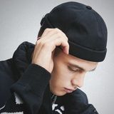 Outlet Çarşım Erkek Siyah Docker Şapka Sipersiz Hipster Skullcap Hiphop - Standart