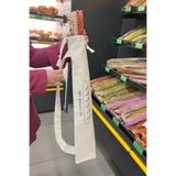Outlet Çarşım Organik Gabardin Baget Ekmek Çantası 65x12 cm – Askılı Büzgülü Bez Baget Taşıma ve Saklama Kılıfı