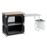 Outwell Padres Storage Unit W. Side Table Bambu Portatif Kamp Mutfağı