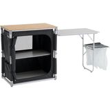 Outwell Padres Storage Unit W. Side Table Bambu Tablalı Portatif Kamp Mutfağı - Grey - Standart