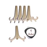 ouz dekor 4 ADET Çok Amaçlı Ahşap Stand - Kitap Tabak Fotoğraf Çerçevesi Ayaklığı Kaide 15CM