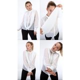 Ouz Fashion Kadın Şal Detay Hakim Yaka Şifon Gömlek - 0002 - Beyaz - 44