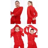 Ouz Fashion Kadın Şal Detay Hakim Yaka Şifon Gömlek - 240-Kırmızı