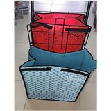 Ova Metal Pazar Araba Çantası-Torbası Mavi Metal Malzemeden Üretilmiş 60 x 38 Ebatlarda - Saks Mavisi
