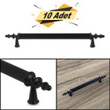 Ovacık Çekmece Dolap Kapak Kulpu Kulbu 128 Mm Mat Siyah Metal Kulp ( 10 Adet)