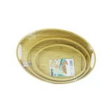 OVAL - 3 BOY BAMBU AHŞAP TEPSİ SETİ 20X29--26X36--31X45CM (2818)