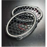 Oval 6x9 Hoparlör Kapağı Plastik Neon Beyaz Işıklı Vidalı 2 Adet Siyah