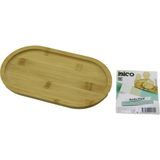 Oval Ahşap Bambu Servis Sunum Tepsi - Tahtası Mini Tepsi 25 x 14 x 1.4cm (4887) - Renkli