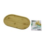 OVAL AHŞAP BAMBU SERVİS SUNUM TEPSİ - TAHTASI MİNİ TEPSİ 25 X 14 X 1.4CM (5264)