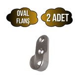 Oval Askı Borusu Flanşı Dolap ve Mobilya Oval Boru Flanşı(Iç Ölçüleri EN:15MM BOY:25MM) - Krom - KROM - 2 ADET