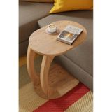 Oval Atlantik Çam C Sehpa Modern,tekerlekli Yan Sehpa Salon, Ofis, Yatak Odası Atlantik Çam
