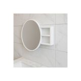 Oval Aynalı Lavabo Üstü Banyo Dolabı - Beyaz