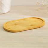 Oval Bambu Yağdanlık Altlık Ahşap Mini Tepsi 20X10x0.8 Cm