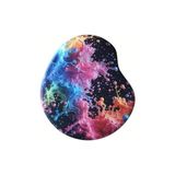 Oval Baskılı Bilek Destekli Tip Kaymaz Taban Optik Bilgisayar Notebook Mouse Pad Maus Pad (Renkli Köpükler) - Option-1 - 0002 - Beyaz
