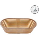 Oval Bio Ekmek Hamur Mayalama Sepeti 12 Adet Oval 30X13,5X8,5 12 Adet
