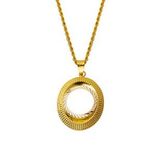 Oval Çerçeve Çeyrek Altınlık Kolye