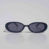 Oval Çerçeve Vintage Moda Kadınlar Için Güneş Gözlüğü - Gece Yarısı Siyahı