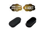 Oval Demir Profil İç Tapa Geçme Plastik Ayak Geçme Koruma Plastiği(40Mm X 20Mm)(Siyah) Siyah 40Mm X 20Mm Siyah - 4 Adet