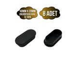 Oval Demir Profil İç Tapa Geçme Plastik Ayak Geçme Koruma Plastiği(40Mm X 20Mm)(Siyah) Siyah 40Mm X 20Mm Siyah - 8 Adet