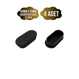 Oval Demir Profil İç Tapa Geçme Plastik Ayak Geçme Koruma Plastiği(50Mm X 25Mm)(Siyah) Siyah 50Mm X 25Mm Siyah - 4 Adet