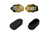 Oval Demir Profil İç Tapa Geçme Plastik Ayak Geçme Koruma Plastiği(50Mm X 25Mm)(Siyah) Siyah 50Mm X 25Mm Siyah - 8 Adet