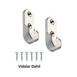 Oval Gardrop Askı Aparatı Nikel Flanş 2 Adet + Vida