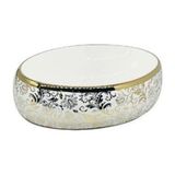 Oval Gold Desenli Tezgah Üstü Seramik Çanak Lavabo - Beyaz-Gold