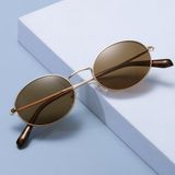 Oval Güneş Gözlüğü Sarı Çerçeve Siyah Cam Unisex Sarı-Tek Ebat