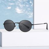 Oval Güneş Gözlüğü Sarı Çerçeve Siyah Cam Unisex Siyah-Tek Ebat