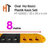 Oval Hız Kesici, Plastik Kasis Seti 8 Metre