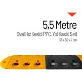 Oval Hız Kesici PPC, Kapaklı Yol Kasisi Set - 5,5 Metre