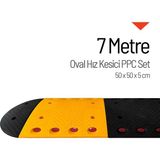 Oval Hız Kesici PPC, Kapaklı Yol Kasisi Set - 7 Metre