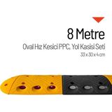 Oval Hız Kesici PPC, Kapaklı Yol Kasisi Set - 8 Metre
