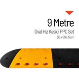Oval Hız Kesici PPC, Kapaklı Yol Kasisi Set - 9 Metre