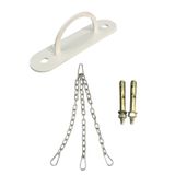 Oval Kesim 2 Dübel Boks Kum Torbası Tavana Asma Aparatı + 3 Kollu Zincir Takımı (Beyaz)
