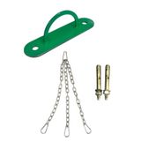 Oval Kesim 2 Dübel Boks Kum Torbası Tavana Asma Aparatı + 3 Kollu Zincir Takımı (Yeşil)