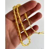Oval Kesim Kokulu Toz Kehribar Tesbih 33lük 5mm A011