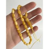 Oval Kesim Kokulu Toz Kehribar Tesbih 33Lük 6Mm A005